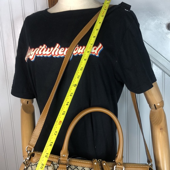 Vintage GUCCI Diamanté Sukey Canvas and Leather Rolled Top Handle Shoulder Bag - Picture 12 of 17